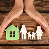 Paper doll family and house